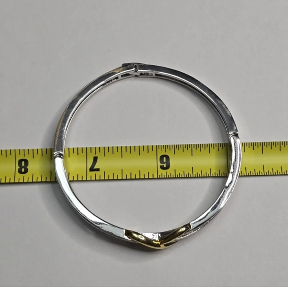 House‎ Of Harlow 1960 Gold and Silver Infinity Hinged Bracelet New